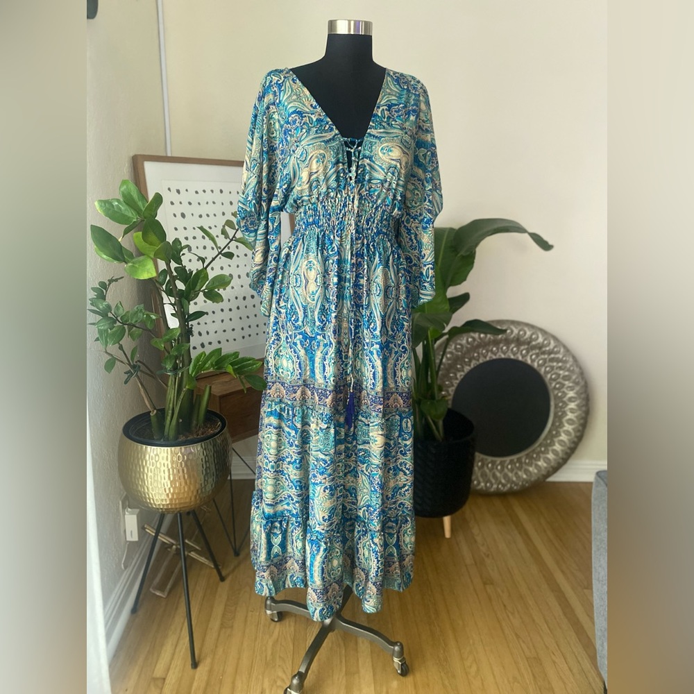 Kimono sleeve maxi dress
